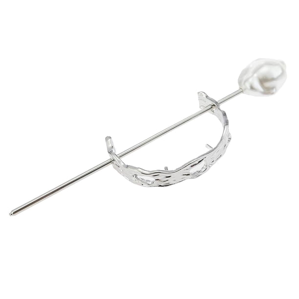 Pinza para hacer moños Hugo Perla Hair Stick Boho Plata
