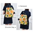 thumbnail image 4 of FORMRS Women's Travel Backpack Purse Anti-theft Hidden Pockets Casual Shoulder Bag, Beige Citrus Leaves, 4 of 7