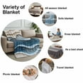 thumbnail image 6 of Flannel Fleece Throw Blanket Beach Ocean Blue Gradient Wave Lightweight Soft Plush Blankets,Coastal Abstract Water Ripple Cozy Warm Throw Blanket for Couch Sofa Bed Car Office All Season Use 40x50in, 6 of 9