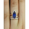 thumbnail image 2 of 2 carat Blue Sapphire and diamond Halo trio wedding ring Bridal Set in 10k Rose Gold: On Limited Time Sale Under Dollar 800, 2 of 2