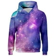 thumbnail image 6 of ZXLBBD Girls Galaxy Print Hooded Sweatshirts Soft Long Sleeve Pullover with Front Pockets for Kids Outerwear Comfort Loose Casual Schoolwear, 6 of 7