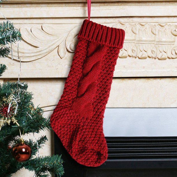 Bolsa de regalo de caramelo colgante de calcetines de punto suave de decoración de festival para adorno de árbol de Navidad Ehuebsd Para estrenar