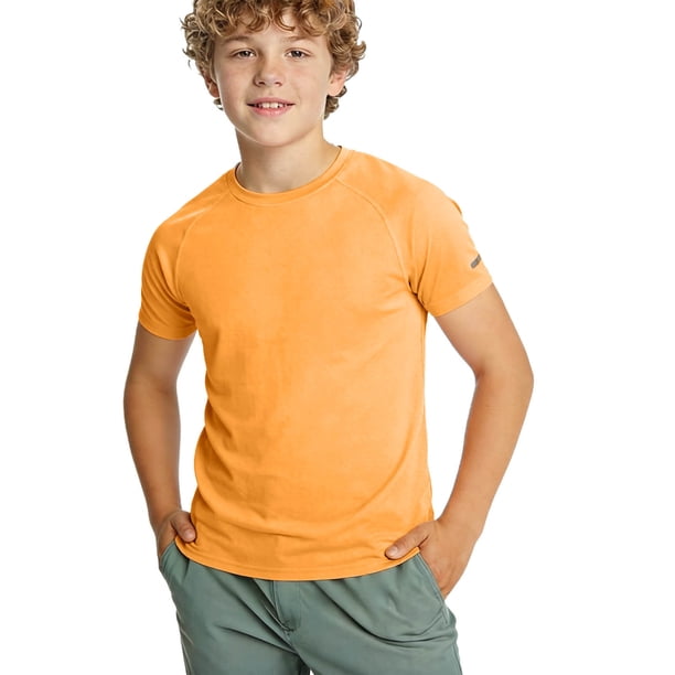 Camisas de Manga Larga para Niños Tamaño 12-14 Color Sólido de la Juventud Verano Cuello Redondo Manga Corta Camiseta de Manga Larga para Niños Niño Pequeño Camisas de Manga Larga 2T
