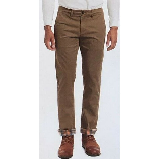 JACHS NY Jachs New York Mens Flannel Lined Chino Pants Bowie Fit, Tan