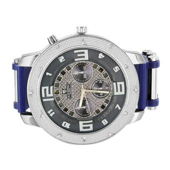 Watches For Men Blue Rubber Band White Finish Round Face...