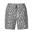 thumbnail image 4 of Lsque Mens Swim Trunks Weave Geometric Pattern - Bathing Suit Compression Liner - Beach Swim Shorts Swimwear - (S-3XL) - Stretch Quick Dry -Medium, 4 of 9
