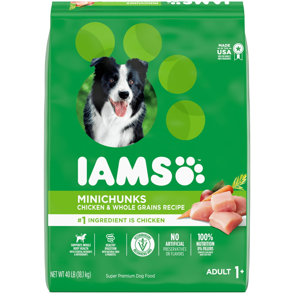 IAMS Adult Minichunks Small Kibble High Protein Dry Dog Food with Real ...