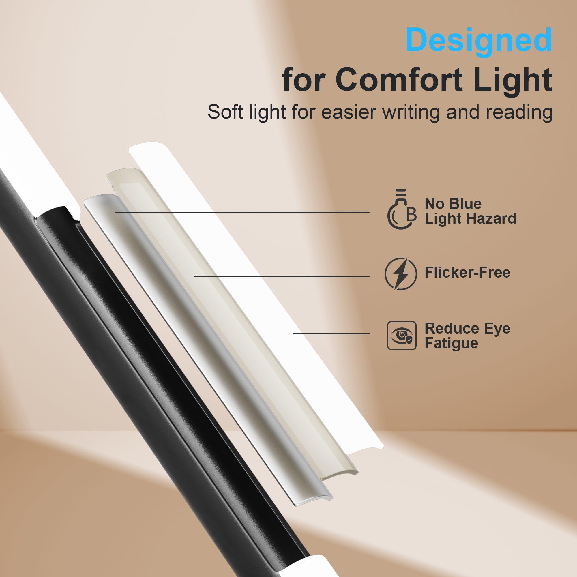 LED Reading Floor Lamp, 3 Color Temperatures with Remote & Touch Control, 5 Timer Functions for Living Room & Bedroom