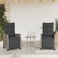 thumbnail image 1 of vidaXL Reclining Garden Chairs 2 pcs with Footrest Grey Poly Rattan, 1 of 5