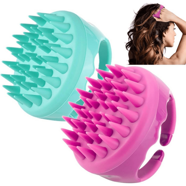 Set 2 Cepillo Limpieza Cabello Masajeador Cuero Cabelludo