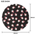 thumbnail image 6 of Black Christmas Santa Pattern Round Tablecloth 60"x60",Wrinkle Wipeable Table Cloth for Kitchen Dining Room Picnic Patio Party, 6 of 6
