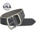 thumbnail image 3 of Cold Mountain Leather Belt by Nickel Smart® - Nickel Free Silver Buckle with 1 3/8 inches (35mm) Wide Leather Strap, Hypoallergenic Buckle, Full Grain Leather, 3 of 6