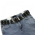 thumbnail image 1 of Unisex Cotton Canvas Webbing 2 Row Silver Eyelet Belt One Size Various Colours, 1 of 3