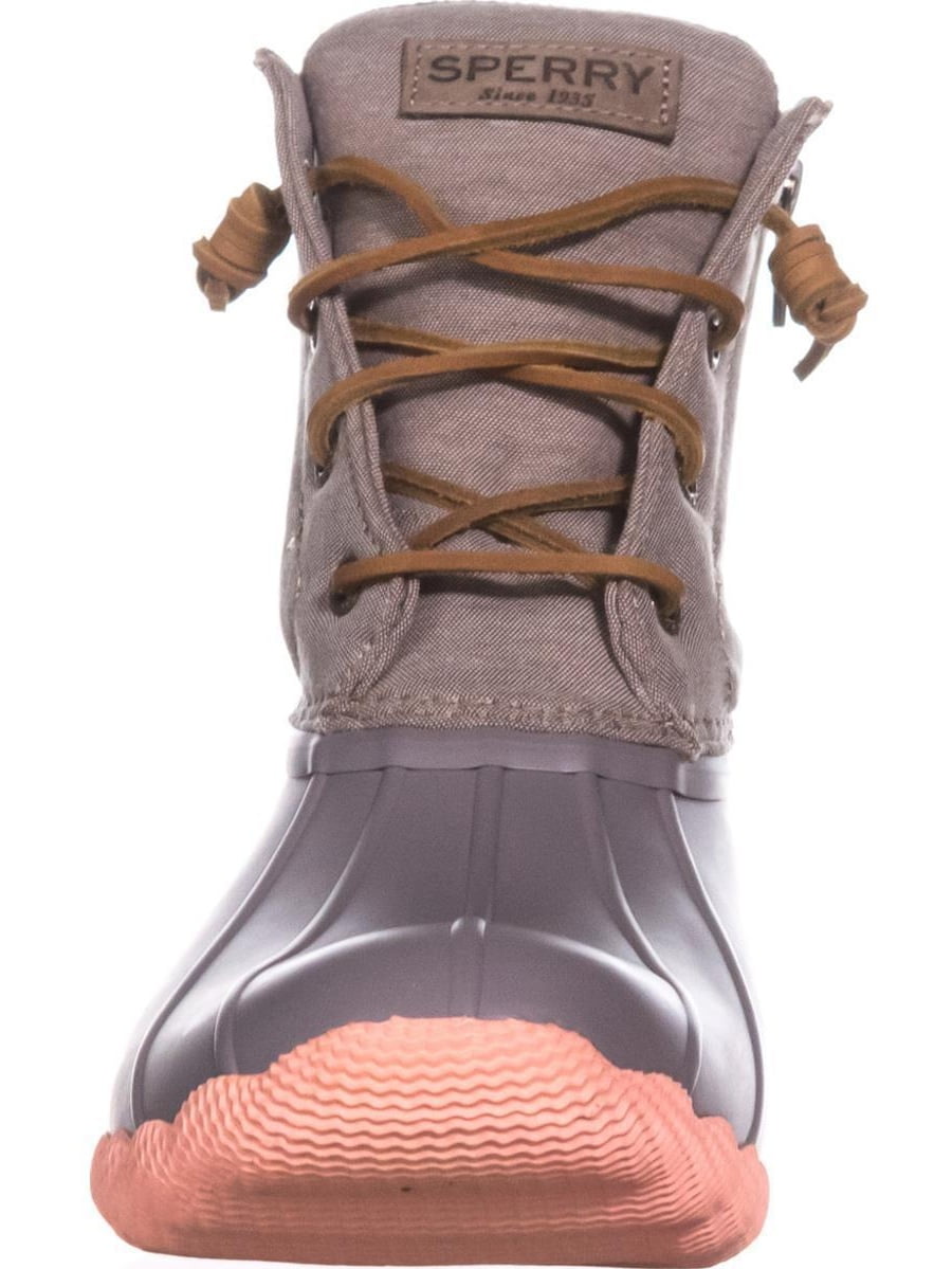 sperry taupe and coral duck boots