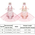 thumbnail image 6 of OBEEII Baby Girl's 1st Birthday Lace Tulle Romper Toddler Baby Girls Princess Tutu Dress First Birthday Photography Clothes With Headband 12-18 Months Orange-pink, 6 of 6