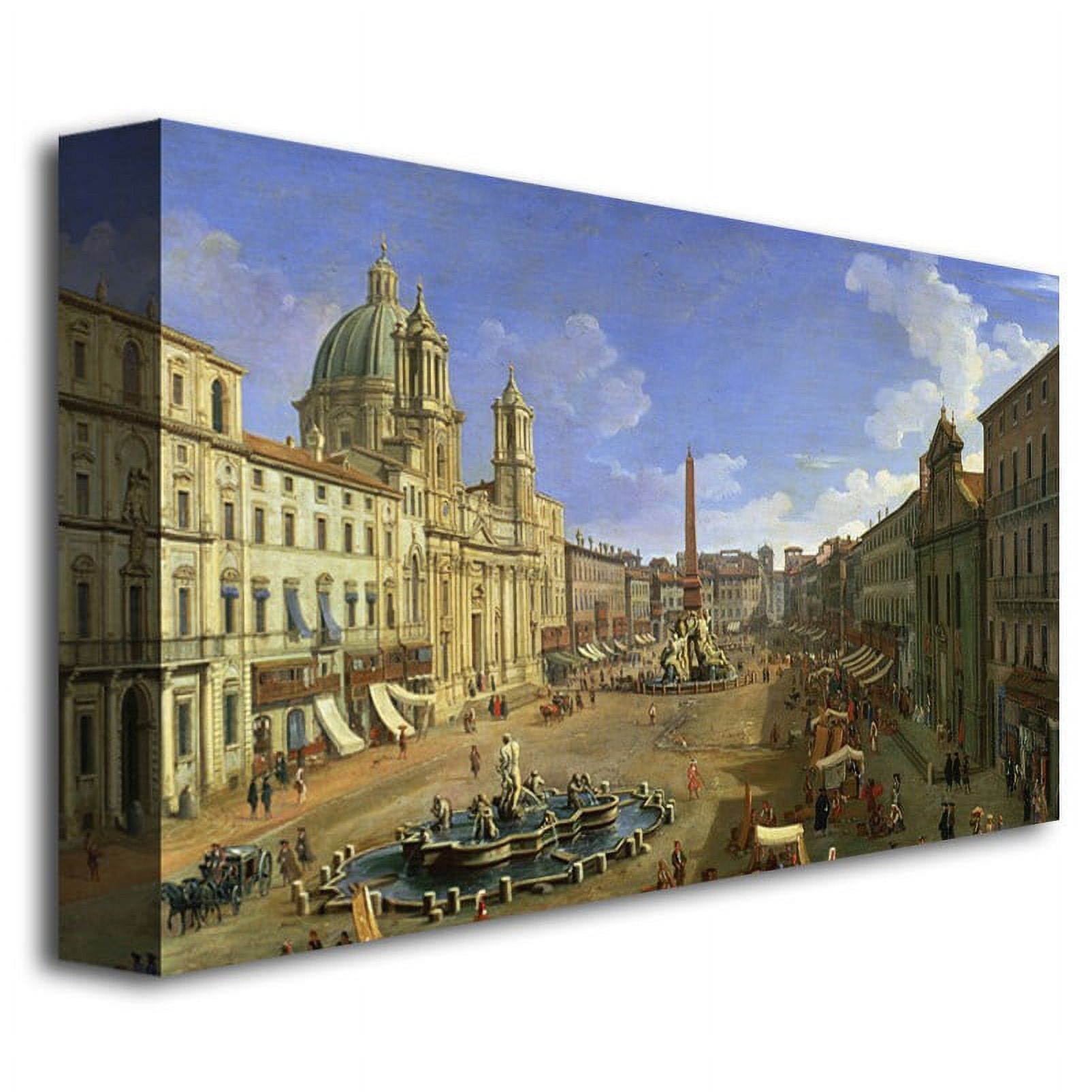 Trademark Fine Art "View Of The Piazza Navona, Rome" Canvas Wall Art by Canatello
