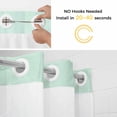 thumbnail image 2 of No Hook Shower Curtains with Detachable Snap-in Liner Set, Green Elephants Waterproof Hotel Style Bathroom Shower Curtain, Funny Animals Modern Art Breathable Mesh Top Window Bath Curtains 72''x84'', 2 of 9