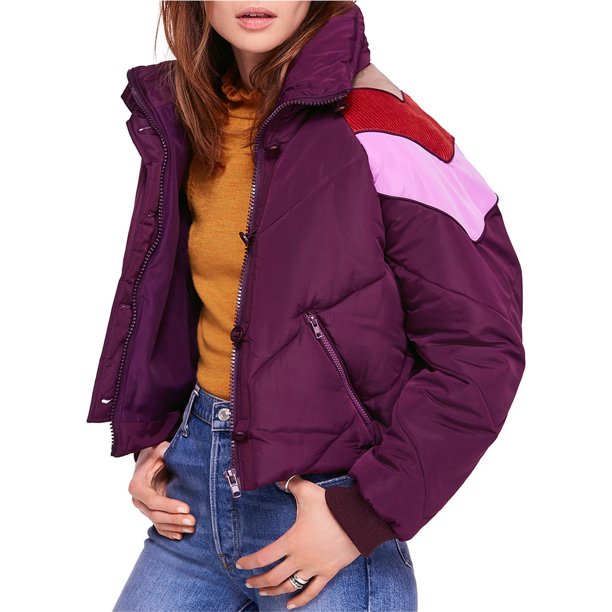 Chaqueta de esquí recortada para mujer Free People, púrpura, mediana