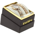 thumbnail image 2 of Elgin Adult Female Round MOP Dial Analog Watch and Bracelet Set (EG10003ST), 2 of 5