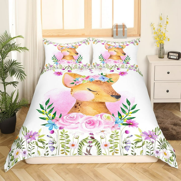 Girls Plant Babe Bedding Teenage Bedding Green Floral Duvet Cover