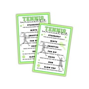 Tennis Team Survival Kit Cards 30pk 4x6 List Tag Labels Emergency Welcome Back Travel Kids Printables for Coaches Ball Players Goodie Bag