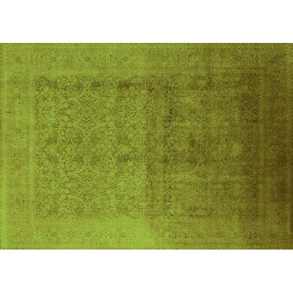 Ahgly Company Indoor Rectangle Oriental Green Industrial Area Rugs, 3' x 5'