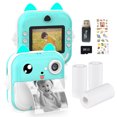 thumbnail image 1 of Cámara portátil para niños con impresión térmica instantánea, pantalla de 2,4 pulgadas, cámara digital, foto, selfie, vídeo HD, impresión térmica sin tinta con tarjeta de memoria de 32 GB, 3 rollos de, 1 of 8