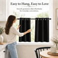 thumbnail image 5 of Lapalife 2 Panel Blackout Kitchen Curtains, Grommet Short Window Curtains for Kitchen Bathroom Cafe, Black, 33"x 24", 5 of 8