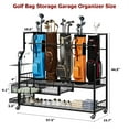 thumbnail image 2 of Golf Bag Storage Garage Organizer,Golf Bag Storage Rack w/Drawer for Golfing Bags, Clubs, Balls, Gadgets, Accessories & Equipment,Golf Bag Stand w/Wheels for Home, Golf Course, 2 of 7