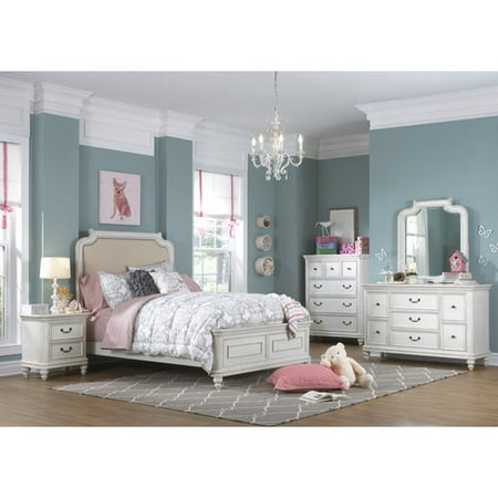 Pulaski Madison Youth 5 Piece Bedroom Set Twin White Includes Bed With Headboard Dresser With Mirror And Nightstand