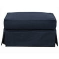thumbnail image 4 of Americana Box Cushion Slipcovered Ottoman in Navy Blue Performance Fabric, 4 of 4