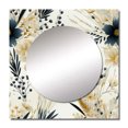 thumbnail image 2 of Designart "Grey Floral Highlights" 0 White Large Square Mirror - Square Bedroom Mirror Printed Wall Decor - Bohemian Square Printed Wall Mirror Art, 2 of 5