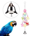 thumbnail image 1 of Bird Perch,Colorful Beads Bell Bird Parrot Perch Bird Bite Toy Exceptional Reliability, 1 of 14