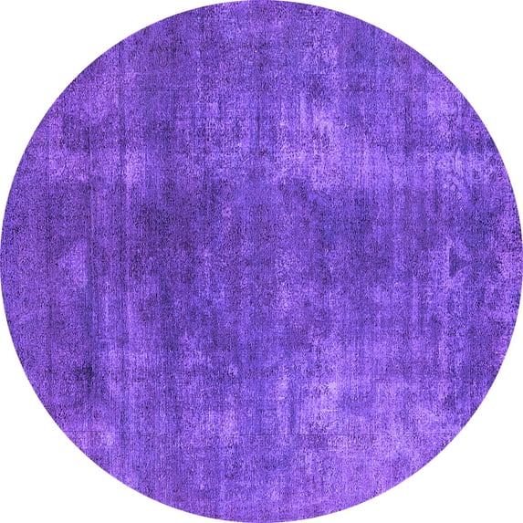 Ahgly Company Indoor Round Oriental Purple Industrial Area Rugs, 8' Round