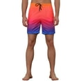 thumbnail image 5 of Unique Bargains Men's Color Block Drawstring Beach Board Swim Surfing Shorts Orange 32, 5 of 5