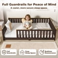 thumbnail image 4 of Sesslife Twin Montessori Floor Bed, Twin Size Floor Bed with Fence Without Door, Toddler Bed with Salts, Safety Guardrails, No Box Spring Needed, Twin Bed for Kids Girls, Boys, Espresso, 4 of 9