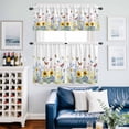 thumbnail image 2 of Country Sunflower Kitchen Curtains Valances and Tiers Set of 3 Wildflowers Butterfly Farmhouse Botanical Tier Curtains and Valance with Rod Pocket for Small Windows, 27.5"x36", 2 of 9