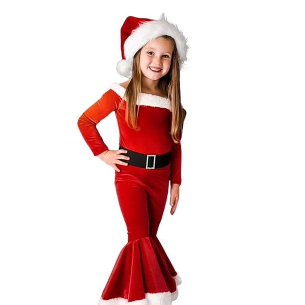 Ensemble De Noël Pour Fille – Haut Manches Longues Et Pantalon Pattes D'eph' – Velours Côtelé