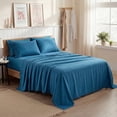 thumbnail image 4 of U by Bedsure Queen Sheets Set, 4 Pieces Deep Pockets Cooling Soft Polyester Microfiber Bed Sheets Set, Teal, 4 of 11