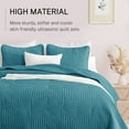 thumbnail image 5 of Exclusivo Mezcla Ultrasonic Twin Quilt Bedding Set, Lightweight Teal Bedspreads Soft Modern Geometric Coverlet Set for All Seasons (1 Quilt and 1 Pillow Sham), 5 of 7