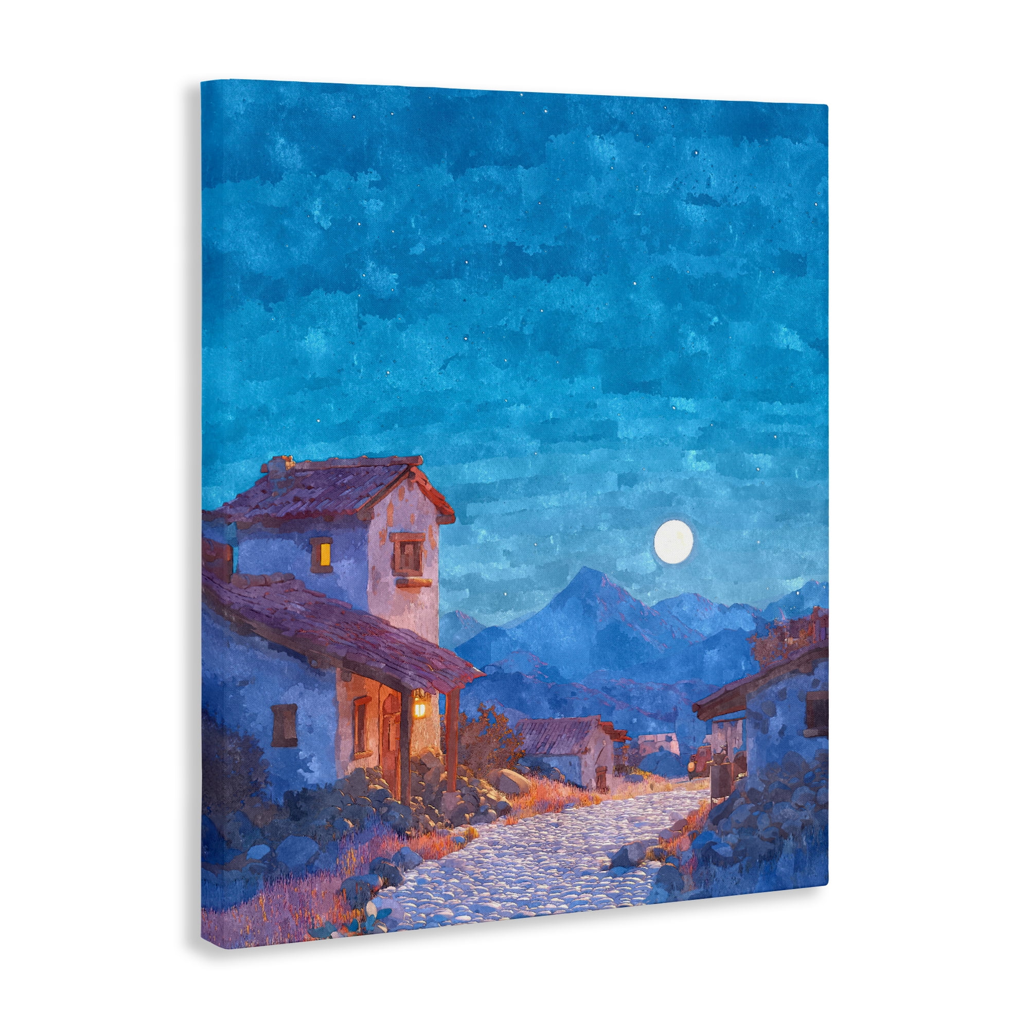 Moon over Quiet Town Canvas Wall Art, design by Ziwei Li
