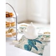 thumbnail image 4 of Teal Sea Turtle Coastal Kitchen Dish Towels for Drying Dishes Set of 4, Vintage Summer Beach Nautical Waffle Weave Microfiber Hand Tea Bathroom Towels Quick Dry & Absorbent Towel 12x12, 4 of 7