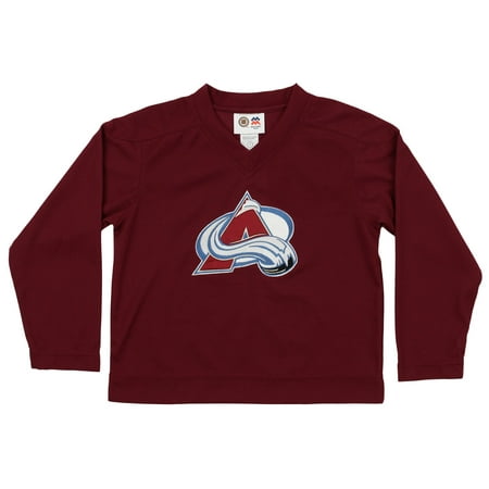NHL Hockey Colorado Avalanche Boys Kids Embroidered Logo Mesh Jersey, Burgundy