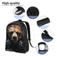 thumbnail image 5 of Honeii Urban Bear With Headphones Print Laptop Backpack for Work, College, Travel, Daily Backpacks for Men Women, Sport Rucksack,Computer Bag, 5 of 8