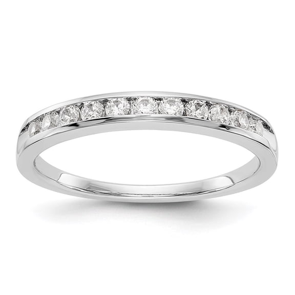 Auriga Fine Jewelry 14K White Gold Lab Grown Diamond 11-Stone Channel Band for Women Size 7 (Carat: 0.33cttw, Clarity: SI2, Color: GH)