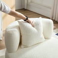 thumbnail image 6 of Modern Chair, Single Teddy Fabric Sofa Chair with Ottoman,SideTable, Foot Rest Comfy Chair for Living Room Bedroom and Office, 6 of 7