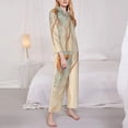 thumbnail image 3 of Pofeuu Starfish On The Sand Beach Print Womens Pajamas Set Long Sleeve Sleepwear Button Down Nightwear Soft Pj Lounge Sets Button Down Pajamas Women-, 3 of 7