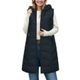 thumbnail image 5 of felwors Women's Long Hooded Down Zip Vest - Lightweight Quilted Padding with Pockets Black, XXXXXXL/XXXXXL, 5 of 6