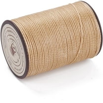1 roll Round Waxed Polyester Thread String Micro Macrame Cord Twisted Cord for Leather Sewing Stitching Tan 0.8mm 54.68 Yards(50m)/Roll