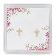 thumbnail image 1 of McVan EAR29 Gold Plate Crystal Cross Earring Boxed, 1 of 1